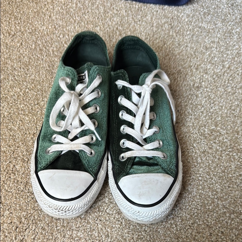 Converse Green and White Sneakers Classic Canvas Style